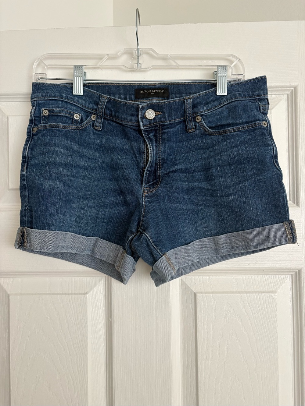 Banana Republic Medium Wash Cuffed Denim Shorts